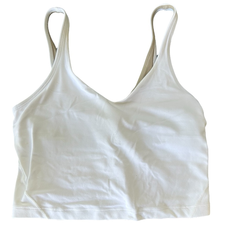 White Lululemon align crop top with built in sports bra